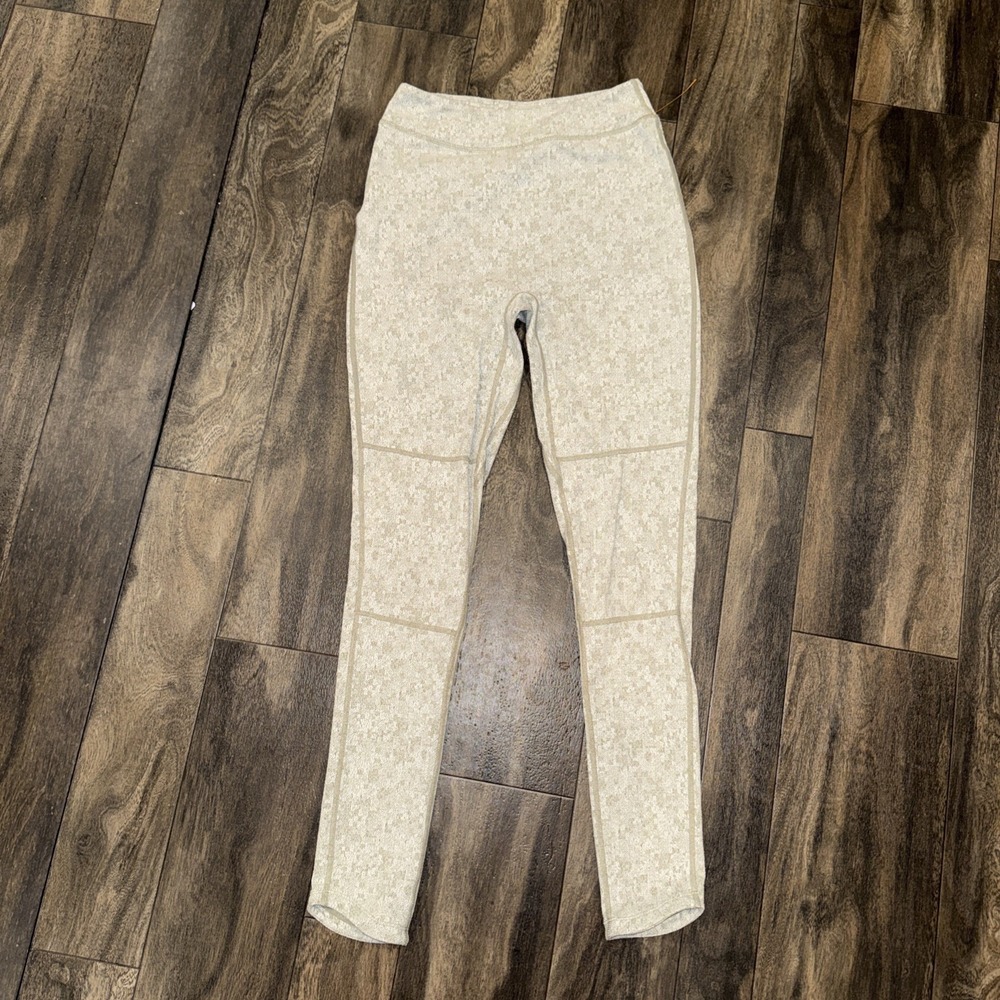 Gymshark Fleur Texture Leggings Women's High-Rise Khaki Green Full Length Size S